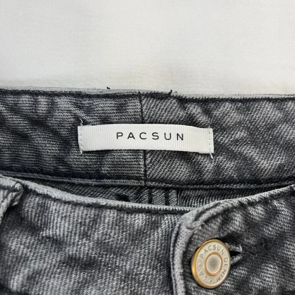 PacSun Black High Waist Loose Fit Baggy Cotton Mom Jeans | Size 4/26 - Picture 4 of 7